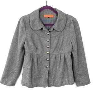 Cynthia Steffe Gray Wool Blend Military Peacoat